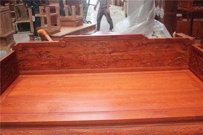 福建红木家具厂诚招加盟 东非酸枝木中式仿古罗汉床，东阳十大品牌的卓越之选